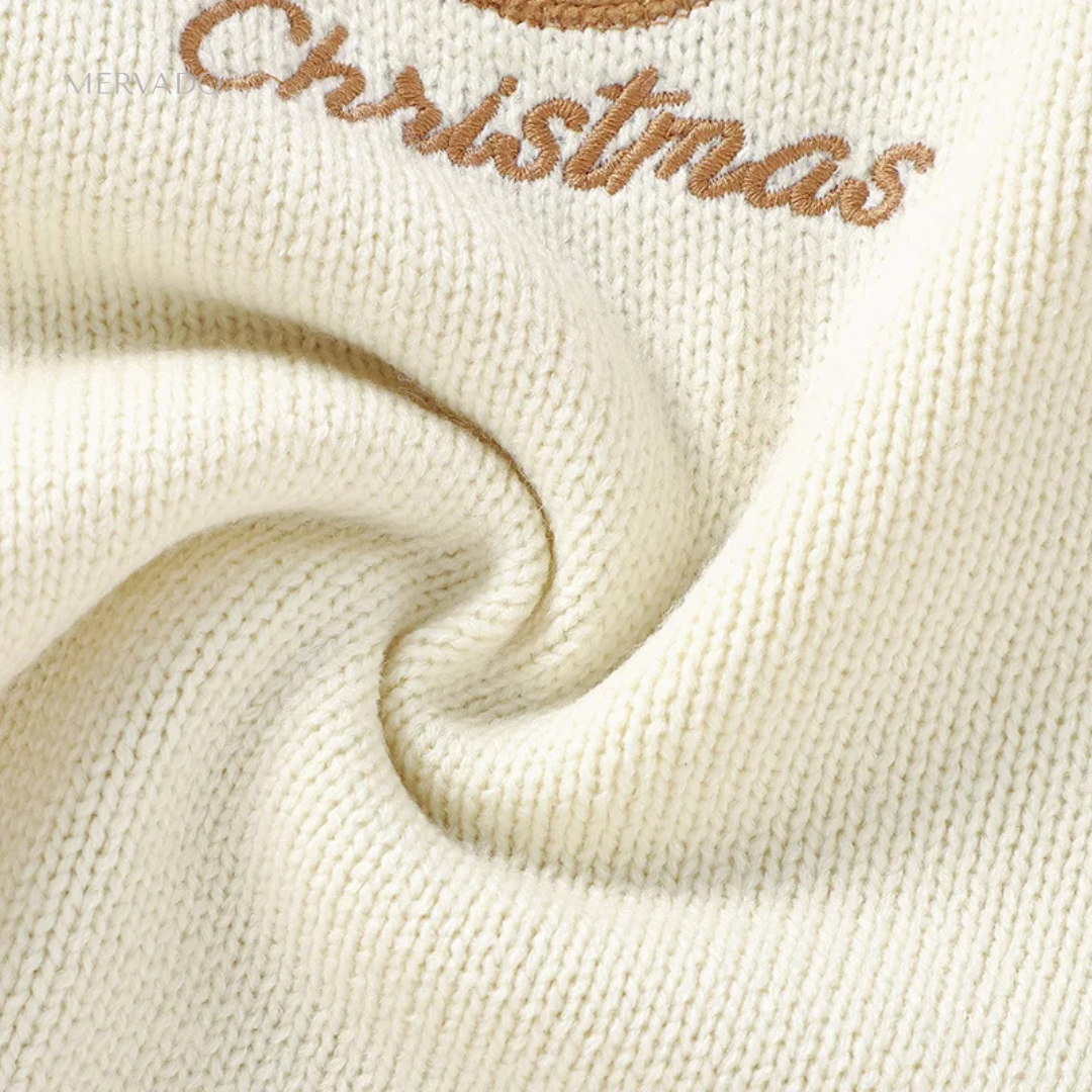 Feestelijke rendier baby romper - geborduurd gebreide mouwloze jumpsuit