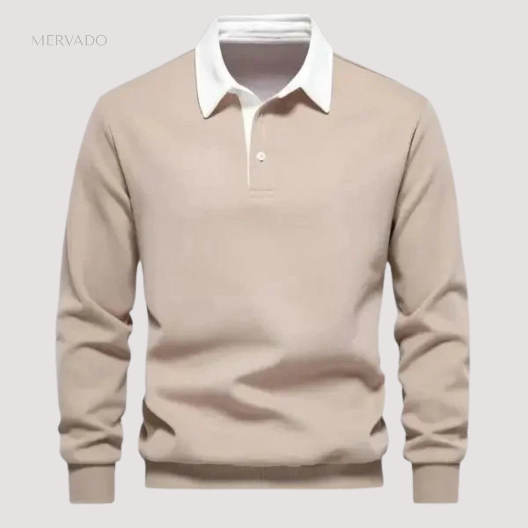 Poloshirt met lange mouwen voor heren – klassiek knoopontwerp met premium comfort fit