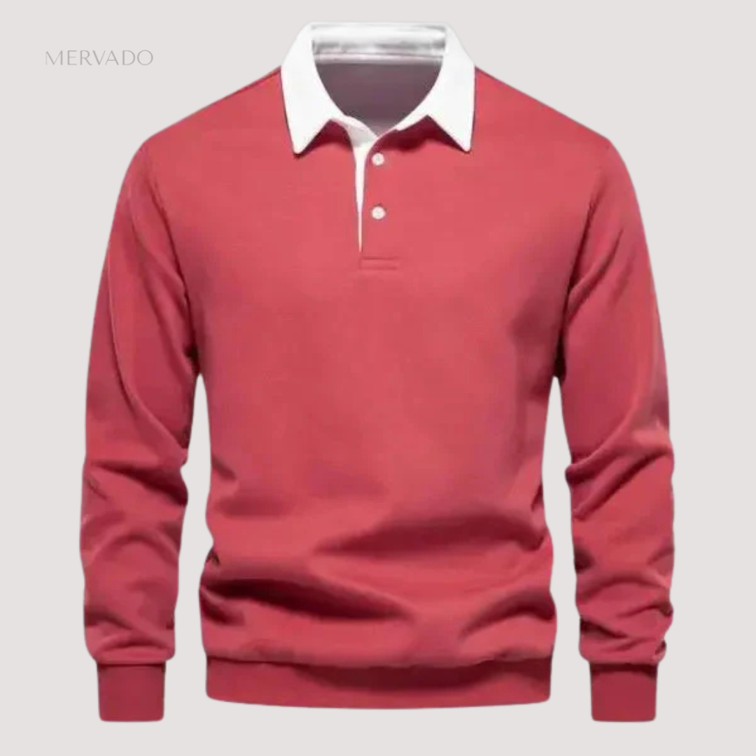 Poloshirt met lange mouwen voor heren – klassiek knoopontwerp met premium comfort fit