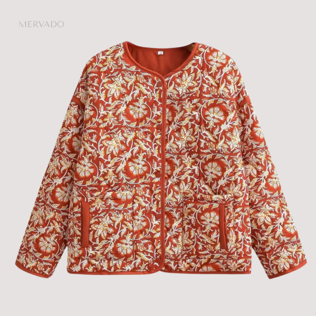 Gewatteerde jas met bloemenmotief voor dames – warme, lichtgewicht bovenkleding voor een comfortabele stijl
