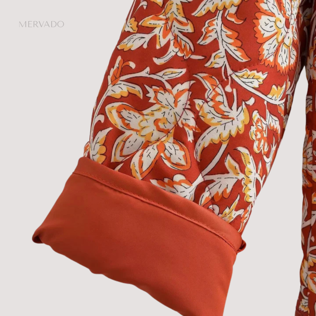 Gewatteerde jas met bloemenmotief voor dames – warme, lichtgewicht bovenkleding voor een comfortabele stijl