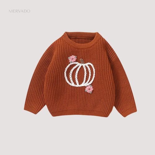 Aangepaste babytrui - Grof gebreide trui met gepersonaliseerd borduurontwerp