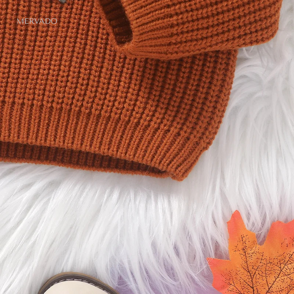 Aangepaste babytrui - Grof gebreide trui met gepersonaliseerd borduurontwerp