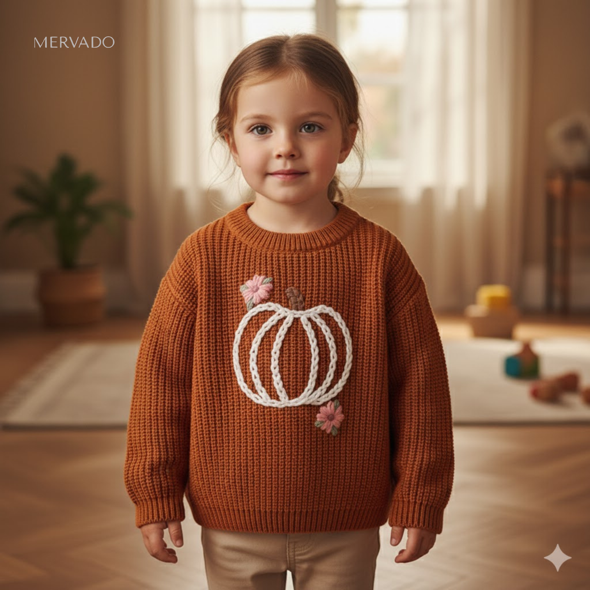 Aangepaste babytrui - Grof gebreide trui met gepersonaliseerd borduurontwerp