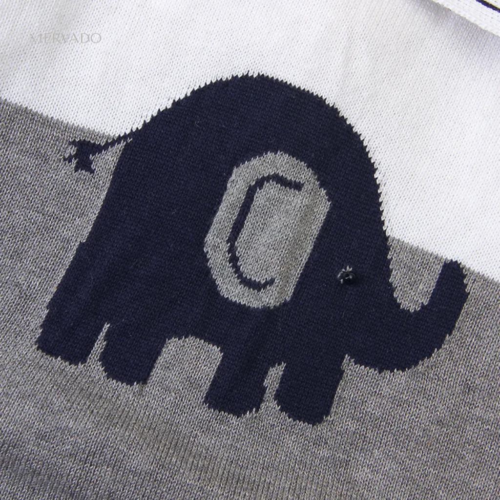 Babyromper met olifantenprint – Zachte katoenen pyjama voor pasgeborenen tot 24 maanden