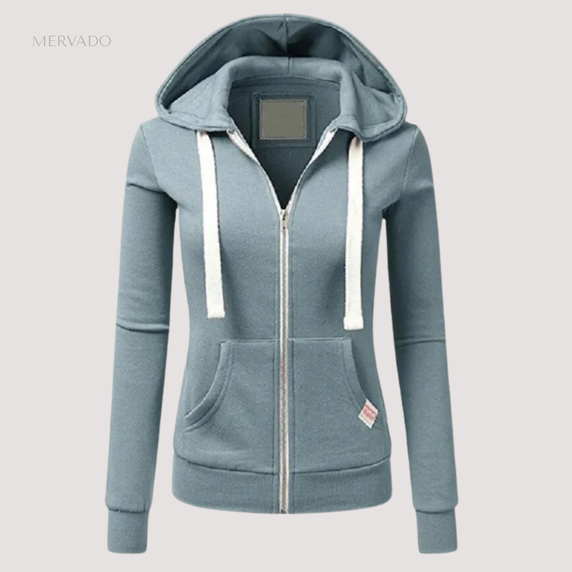 Dames hoodie met capuchon - warme fleece hoodie met rits