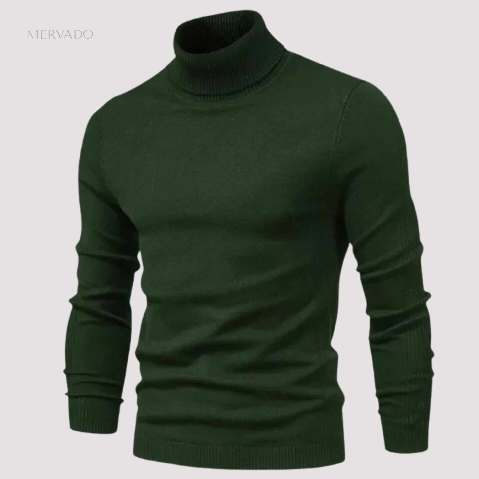 Klassieke coltrui voor heren – effen gebreide wintertop met lange mouwen