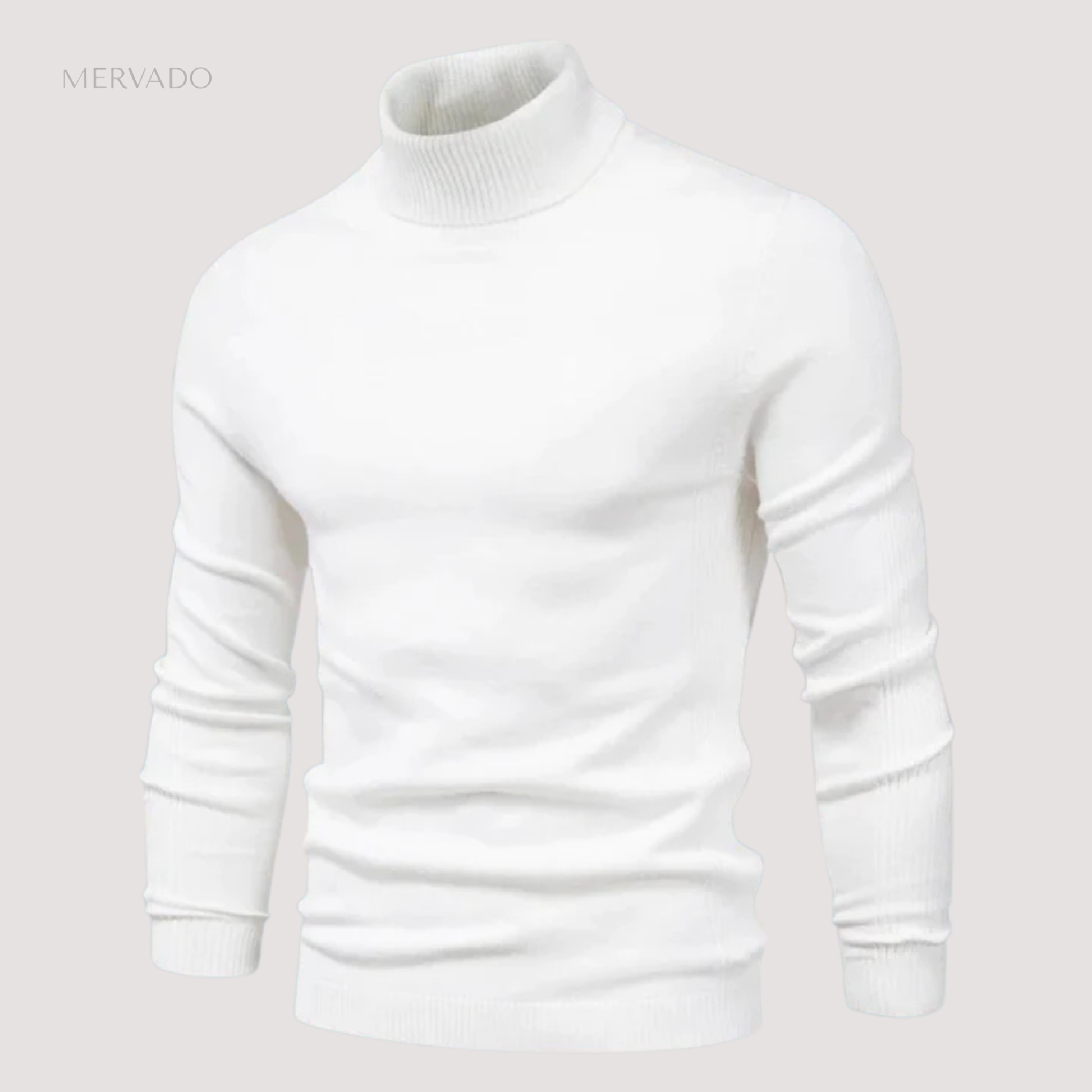 Klassieke coltrui voor heren – effen gebreide wintertop met lange mouwen