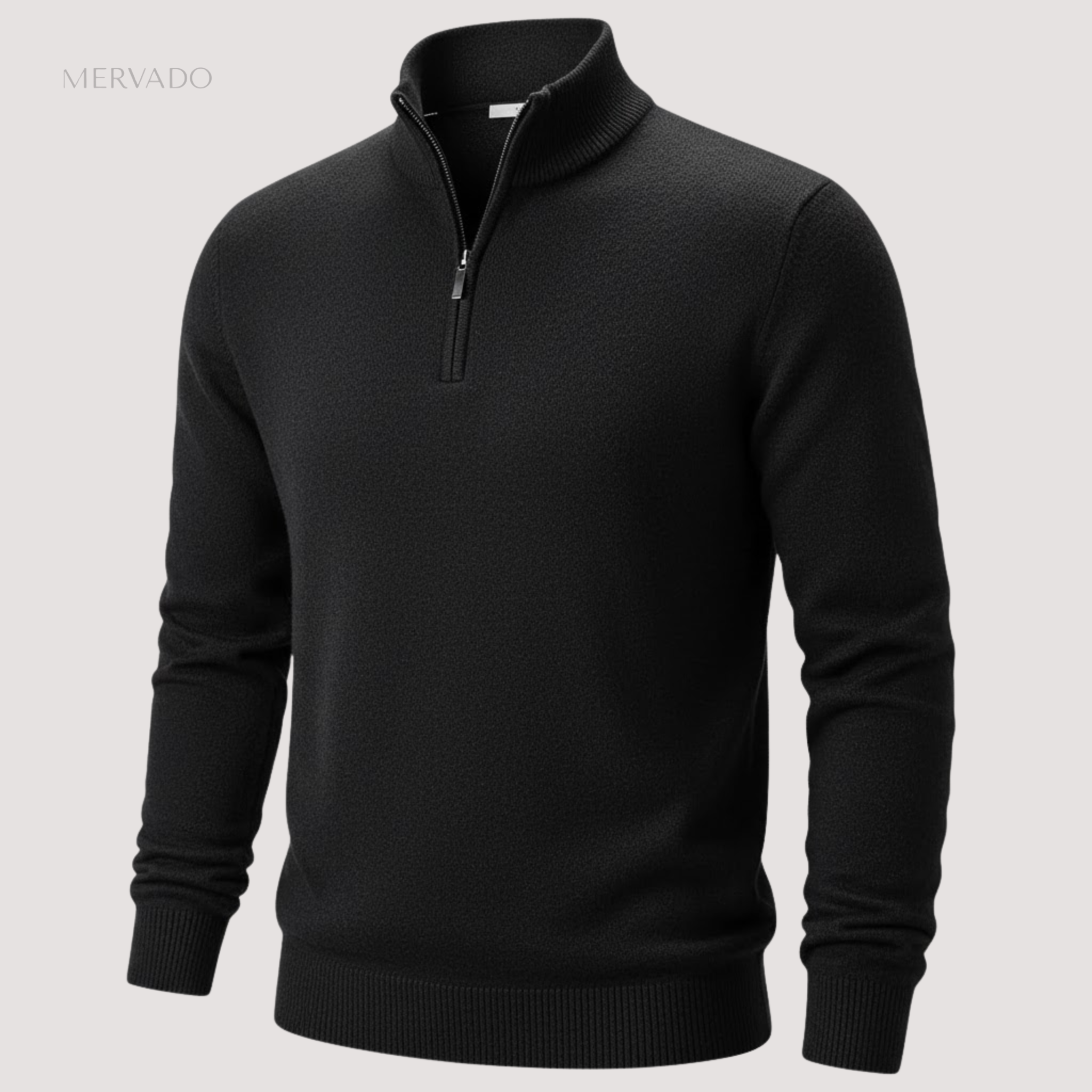 Gebreide trui met halve rits voor heren - stijlvolle trui met opstaande kraag voor wintercomfort