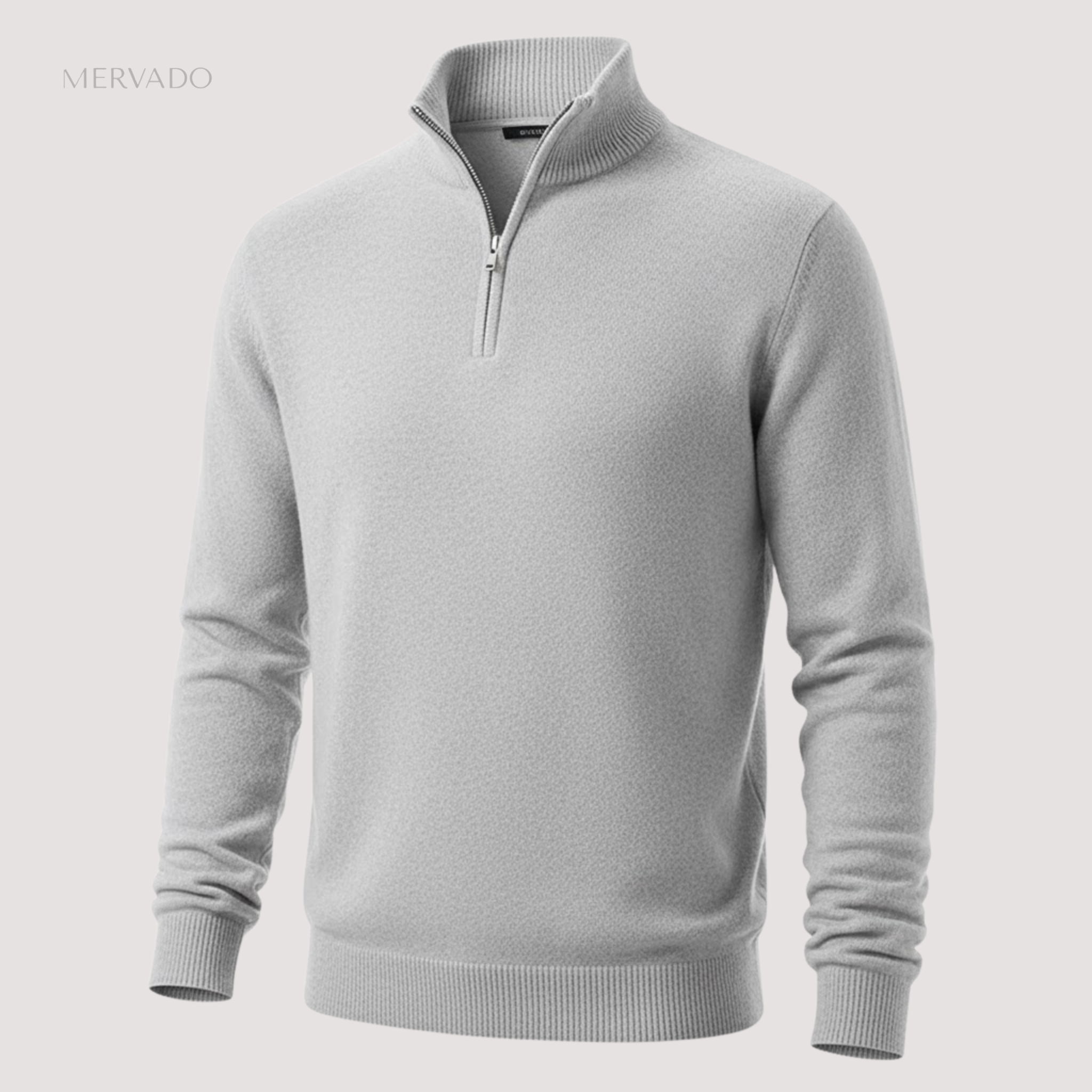 Gebreide trui met halve rits voor heren - stijlvolle trui met opstaande kraag voor wintercomfort