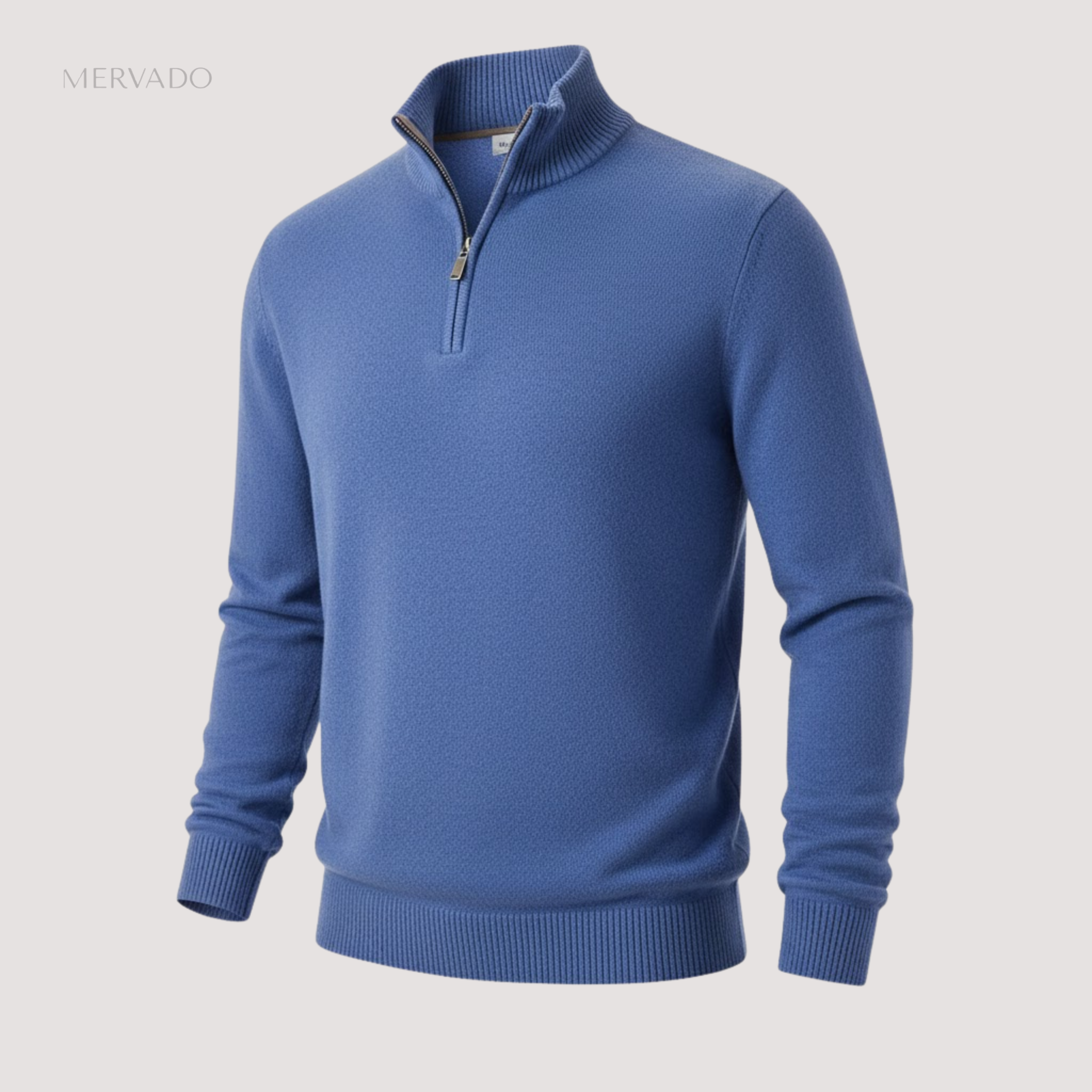 Gebreide trui met halve rits voor heren - stijlvolle trui met opstaande kraag voor wintercomfort