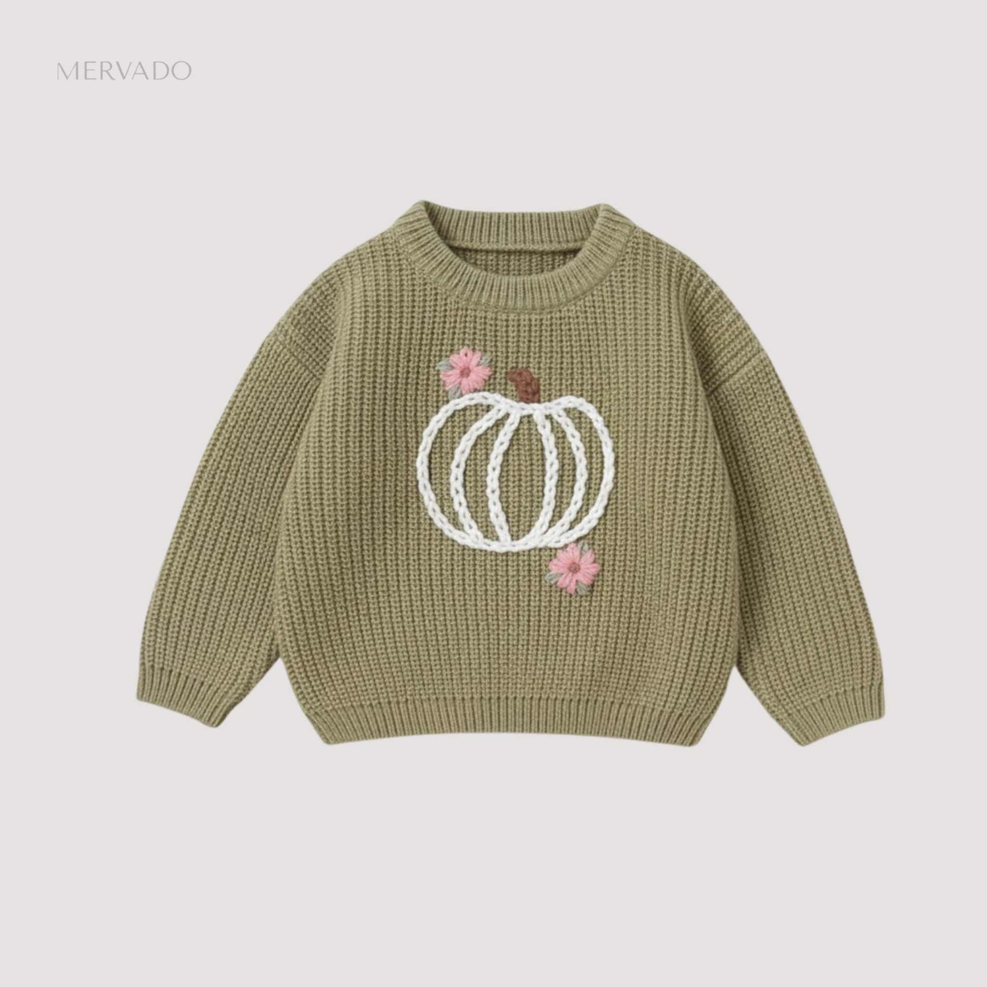 Aangepaste babytrui - Grof gebreide trui met gepersonaliseerd borduurontwerp